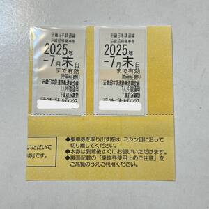 【送料無料】近鉄株主優待乗車券 2枚セット 近鉄 近畿日本鉄道線 沿線招待乗車券 有効期限2025年7月末日まで 株主優待 6MI1452