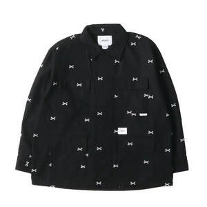 WTAPS ダブルタップス 22SS クロスボーン柄 ミリタリー ジャングル シャツジャケット JUNGLE 01 LS COTTON. OXFORD. TEXTILE ブラック M