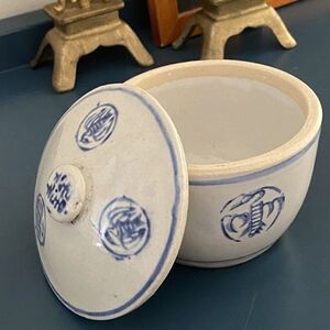 ◆台湾レトロ◆蓋付き甕（かめ）スープポット ダブルハピネス 鶴◆台湾食器◆ヴィンテージha8685250w