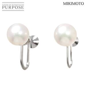 ミキモト MIKIMOTO アコヤ真珠 7.7mm イヤリング K14 WG 585 ホワイトゴールド パール Akoya Pearl Earrings 90247452