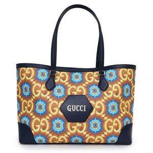 （新品・未使用品）グッチ GUCCI 100周年 限定 トートバッグ GGカレイドスコーププリントスプリームキャンバス レザー イエロー 黄 676681