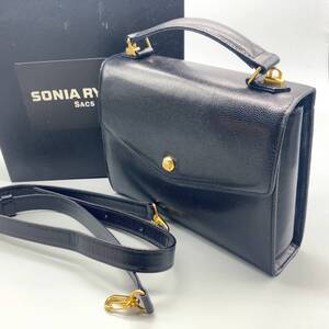 J97428 SONIA RYKIEL SACS ソニアリキエル サックス 革ショルダーバッグ 黒 ブラック 箱入り