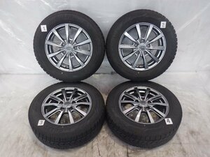 ☆21年製 バリ山☆ 5H 114.3 6J +53 15インチ 社外品 GRASS アルミホイール 冬用 スタッドレス タイヤ 195/65R15 YOKOHAMA 4本