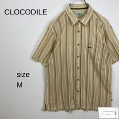 美品 CLOCODILE クロコダイル シャツ Tシャツ 半袖 リネン混 M