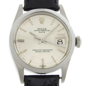 【本物保証】 新品同様 ロレックス ROLEX オイスターパーペチュアル 1500 31番台(1970年頃) シルバー文字盤 SS レザー 2024/02OH済 自動巻