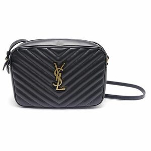 サンローラン SAINT LAURENT ショルダーバッグ 761554 YSLロゴ ブラック×ゴールド クロスボディ 斜め掛け