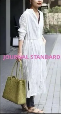 SALE【JOURNAL STANDARD】洗える★コットンシャツワンピース 白