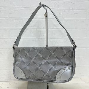 和503★ LONGCHAMP ロンシャン ハンドバッグ 肩掛けバッグ シルバーグレー ネイビー レディース