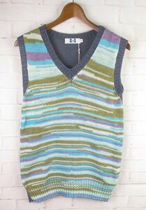 LAJ19778 Soglia ソリア TUKAN VEST ニット ベスト S 未使用 ネイビー