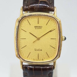 1円～ SEIKO DOLCE セイコー ドルチェ 9521-5120 クオーツ QZ ヴィンテージ 3針 ユニセックス ゴールドカラー 稼働 送料無料！！