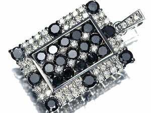 6UZ13129T【売り切り】新品【RK宝石】極上ブラックダイヤモンド 1.87ct 極上クリアダイヤ 0.63ct K18WG 超高級ペンダントヘッド ネックレス