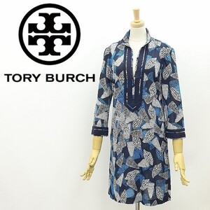 ◆TORY BURCH トリーバーチ 総柄 コットン 七分袖 ワンピース 0