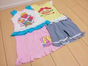 良品中古!! ★ 子供服 女の子 女子 ワンピース ズボン 4点セット ★ USED 子ども服 夏服 まとめ売り サイズ100cm 110cm ★