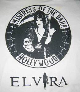 ELVIRA　エルヴァイラ　Mistress of Dark 　Tシャツ　白地に黒　M.　L.　2L　3L　の4サイズ有り