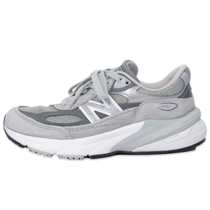 New Balance ニューバランス 23cm W990GL6 USA製 ウィメンズ レディース ランニングシューズ メッシュ スエード GRAY グレー 35003843