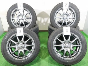 ソリオ バンディット デリカD2 等 4本 社外 15インチ 5.5J +43 4H PCD100 スタッドレス DUNLOP ウインターマックス WM02 2023年 165/65R15