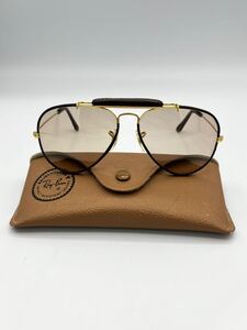 【80年代ヴィンテージ】ボシュロム製 Rayban Leathers 革巻き アビエーター サングラス B&L ティアドロップ USA レイバン レザーケース付き