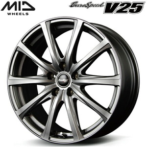 MID EuroSpeed V25 4本Set メタリックグレー 7.0J-17インチ 5穴/PCD114.3 インセット+38