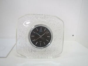 ♪ガラス製　記念品　SEIKO　置き時計　中古　