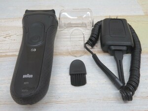 ★BRAUN 3020S Type 5415 電気シェーバー S3 メンズ ブラウン 外刃/キャップ/アダプター/ブラシ付き 動作品 95653★！！