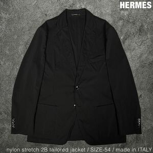 HERMES ナイロン ストレッチ 2B テーラード ジャケット エルメス