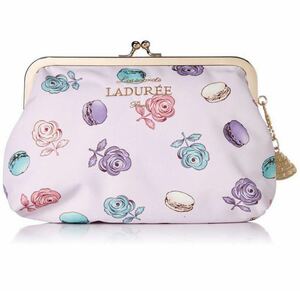 【新品】[LADUREEラデュレ] 人気/マカロン柄/ポーチ /がま口/ローズ・エ・マカロン (Roses et macarons) /ピンク