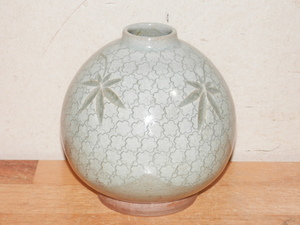 三島手 一輪挿し 坂口実 清水焼 11×11cm 箱なし 陶器 花瓶 花器 花入れ 茶道具 華道具