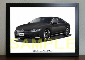 フォルクスワーゲン アルテオン R-line 21.7 デジタルイラスト自動車アートA4 VW