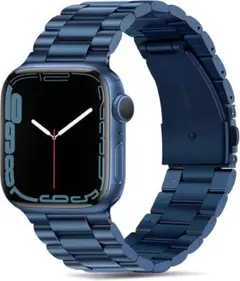 Apple Watch バンド 42mm シリーズ10 ブルー ステンレス