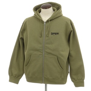 【中古】シュプリーム Supreme 2024年秋冬 Mister Cartoon Zip Up Hooded Sweatshirt コットンポリ パーカー オリーブ【サイズL】