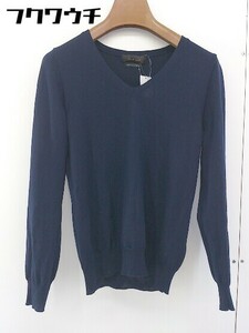 ◇ Demi-Luxe BEAMS デミルクス ビームス Vネック 長袖 ニット ネイビー レディース