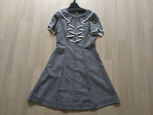 半袖　ワンピース　千鳥柄　制服　受付　コンパニオン　衣装　新品　タグ付き　ブラックホワイト 日本製　