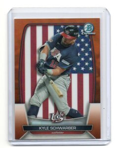 2023 Bowman Chrome[KYLE SCHWARBER(カイルシュワーバー)] WBC Flag refractor VariationsインサートカードOrange Refractor 25枚限定 USA