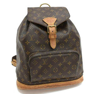 1円 ◎定価16万 美品 LOUIS VUITTON ルイヴィトン バックパック モンスリGM M51135 モノグラム ブラウン◎E.Cmue.tI-18