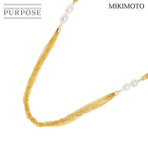 ミキモト MIKIMOTO 淡水真珠 ネックレス 40cm K18 YG イエローゴールド 750 パール Pearl Necklace 90259787