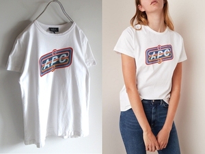 ネコポス対応 A.P.C. アーペーセー 2018SS T-SHIRT CHARLIE Pierre Marie ロゴプリント Tシャツ 半袖 カットソー S 白 ホワイト