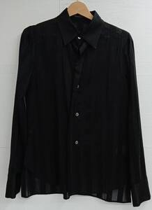 YOHJI YAMAMOTO ヨウジヤマモト シースルーシャツ NT-B03-104 長袖シャツ ブラック Mサイズ メンズ