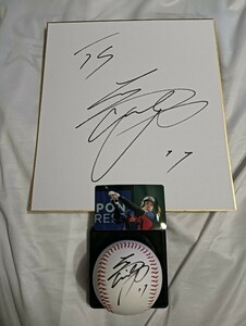 侍ジャパン ロサンゼルス・ドジャース 大谷翔平選手 直筆サインボール＋直筆サイン色紙 激レア 日本ハムファイターズ