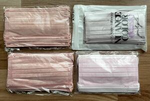 不織布　マスク　普通サイズ（ローズピンク １0枚入り×２袋）　（ピンク 9枚入り）　（ニュアンスカラー ７枚入り）　計36枚