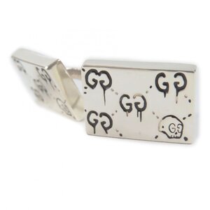 良品●GUCCI グッチ 457224 GHOST ゴースト ドクロ GG柄 カフスボタン カフリンクス AG925 シルバー 伊製 重量26.3g　メンズおすすめ◎