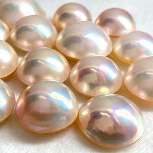 1円〜!!ツヤ抜群!!◯マベパールおまとめ153ct◯j 約30.6g ルース 裸石 宝石 pearl パール 半円真珠 ジュエリー jewelry w4ま72