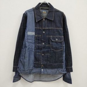 MIHARA YASUHIRO Denim ドッキング シャツ地 切替 ブルゾン Gジャン サイズ46 デニムジャケット ネイビー ミハラヤスヒロ 4-0410M F92761