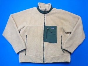 13488■美品 patagonia パタゴニア フリース レトロ X USA 当時もの サイズ L 緑 クリーム 23055