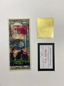 DEATH NYC signed U.S dollar bill USドル札 紙幣 世界限定 GUCCI 奈良美智 バイク 青空 現代アート