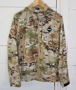 D315〇NIKE F.C.R.B.(ナイキ エフシーアールビー)Camo Hoodie Jacket ナイロン ジャケット パーカー カモフラ カーキ Mサイズ