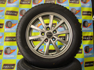 １５インチ中古スタッドレスセット　185/65R15　ピレリ　アイスゼロアシンメトリコ　6-15　5H114.3　+50　ユーロテック