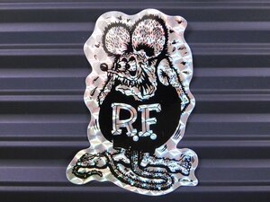 ◆送料\110◆【Rat Fink・ラットフィンク】※《プリズムステッカー・シルバー》　RDF043　MOONEYES　ムーンアイズ