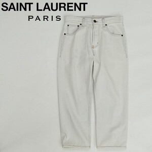 国内正規品◆SAINT LAURENT サンローラン コットン ホワイト デニム パンツ ジーンズ 28