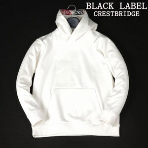 新品1円～★定価3万 BLACK LABEL ブラックレーベル クレストブリッジ バックフリースチェックロゴテープフーディー パーカー M 白◆A1061◆