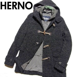 HERNO ヘルノ ライナー ニット ダッフルコート 48 グレー